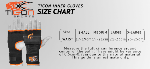 Inner gloves size chart