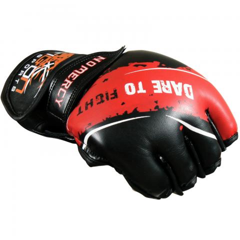 mma gloves red black